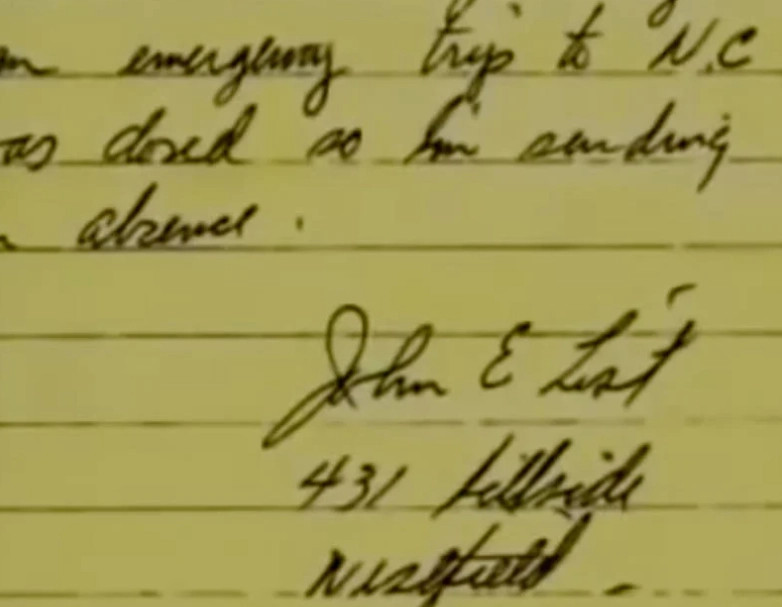 Carta de John List