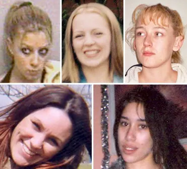 Anneli Alderton, Gemma Adams, Paula Clennel, Annette Nicholls e Tania Nicol